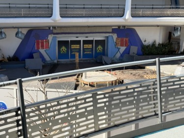 Concrete and Pavement Construction Continues Outside Buzz Lightyear’s Space Ranger Spin in Magic Kingdom