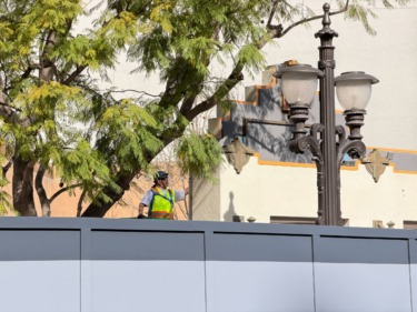 Painting Begins on Former Tower of Terror FastPass Structure at Disney California Adventure