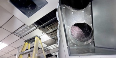 Police dog helps sniff out find burglary suspect hiding in air vent