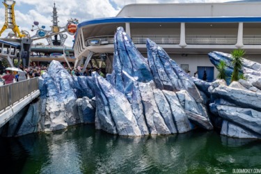 End of Purple Reign? Tomorrowland Rock Repainting Project Underway at Magic Kingdom