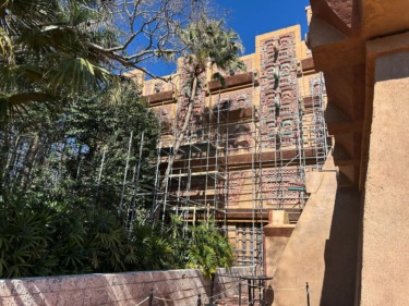 Scaffolding Expands on Pyramid & Backstage in Mexico Pavilion at EPCOT