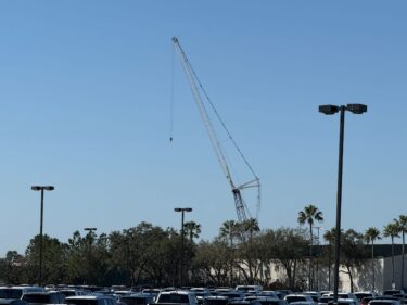 Crane Arrives for Vertical Monsters Inc. Door Coaster Construction