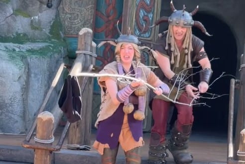 VIDEO: Isle of Berk Vikings ‘Fish’ for Guest’s Underwear in Epic Universe