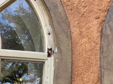 Rotting Window Frames, Damaged Archway in EPCOT’s France Pavilion