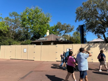 Refreshment Port at EPCOT Still Closed, Surrounded by Construction Walls