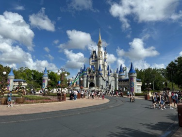 Cinderella Castle Painting Progresses Towards Forecourt Towers