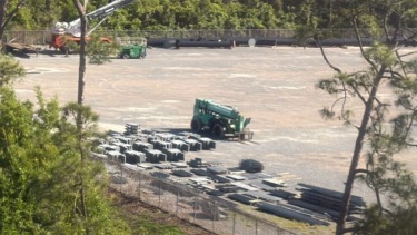 ‘Monsters, Inc.’ Coaster Beams Spotted in Staging Area, Suggesting Construction May Soon Go Vertical