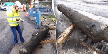 Construction crew unearths surprising 300-year-old cannon while digging in historic city