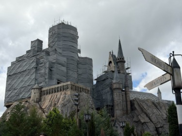 Hogwarts Castle Almost Completely Behind Scrim at Universal Islands of Adventure