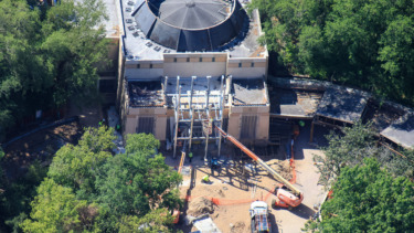 Frame Installed for Maya Temple Facade of New Indiana Jones Ride in Disney’s Animal Kingdom