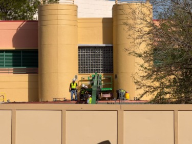 Animation Courtyard Construction Walls Move, Façade Work at Disney’s Hollywood Studios