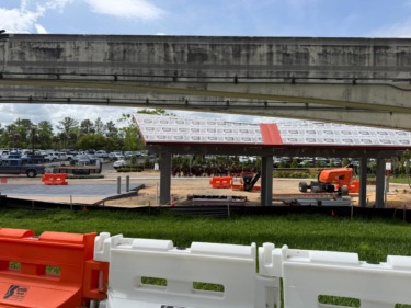 Sheathing Added to New Bus Depot at Disney’s Polynesian Village Resort