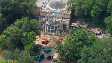 Aerial Overview of Massive Construction Project of Tropical Americas in Animal Kingdom