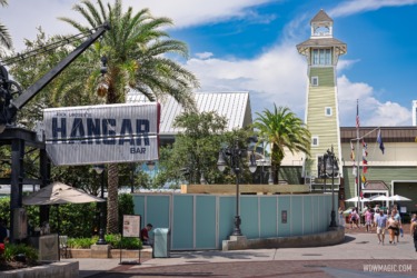 Disney Springs Waterview Park Refurbishment Delayed — Canopy Supports Now Visible Over Construction Walls