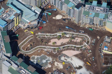 Paving Underway Around Disney Lakeshore Lodge Pools