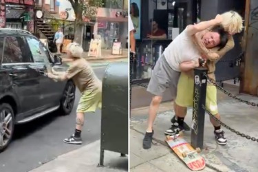 Cops hunt for skateboard-wielding twerp in viral NYC street fight who put motorist in chokehold
