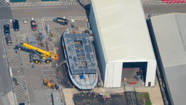 New Magic Kingdom Ferry Boat Hull Assembly Nears Completion in Latest Aerial Photos