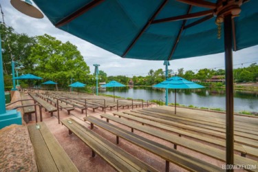 Umbrellas Added to Tropical Americas Side of Discovery River Amphitheater at Animal Kingdom