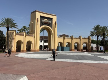 Universal Studios Florida Archway Gets Construction Walls for Repainting