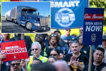Gavin Newsom dragged to court in self-driving truck battle that could change state forever