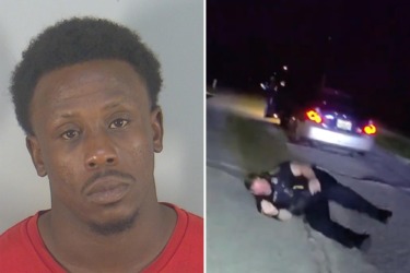 Fleeing suspect speeds off with an officer still trapped inside car during routine traffic stop: video