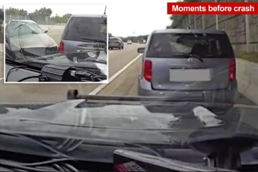 Dashcam captures the terrifying moment a Tenn. police car is rear-ended by careless driver