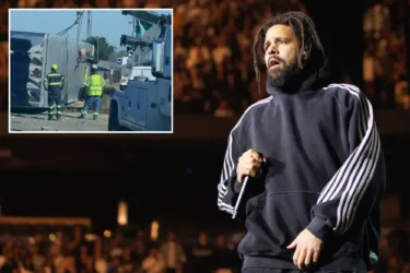 J. Cole’s tour hit by tragedy as crew member killed in fiery California crash
