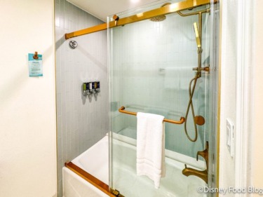 2023 wdw disneys grand floridian resort dvc studio disney vacation club mary poppins returns room update renovation lagooon view room tour bathroom shower 2