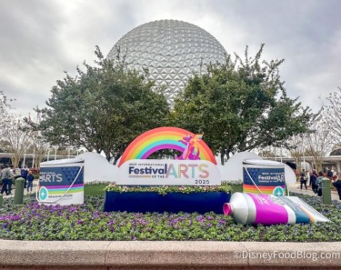 2025 wdw epcot festival of the arts farts fota entrance atmo sign signage 3