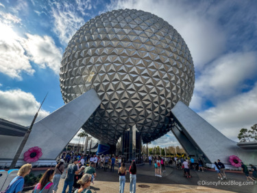 2026 wdw epcot flower and garden festival spaceship earth decor atmo 4