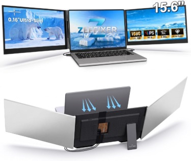 Triple laptop screen extender