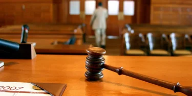 Gavel and courtroom