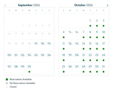 Turf club reservation calendar