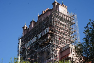 Lightning Strike Scarring Takes Shape During Tower of Terror Refurbishment at Disney’s Hollywood Studios
