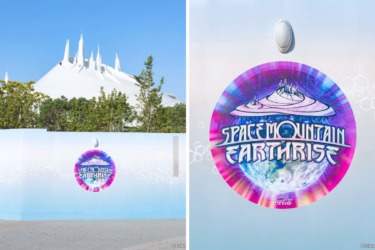 Space Mountain Earthrise Logo Added to Tomorrowland Construction Walls at Tokyo Disneyland